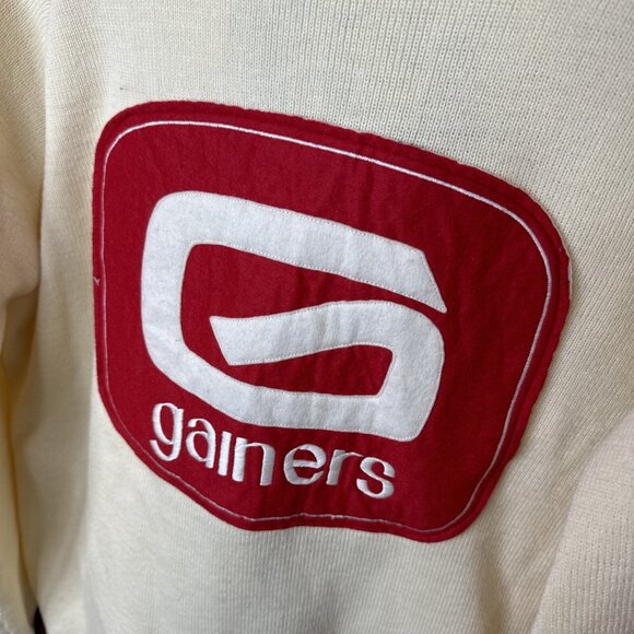 Vintage Maple Knitting Mills Men L Curling Wool Cardigan Gainers Patch Preppy - Picture 6 of 9